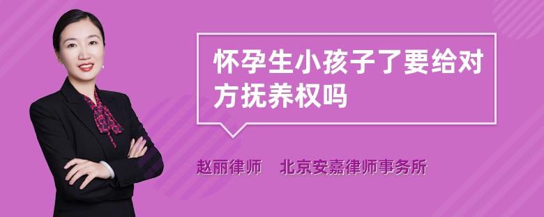 怀孕生小孩子了要给对方抚养权吗