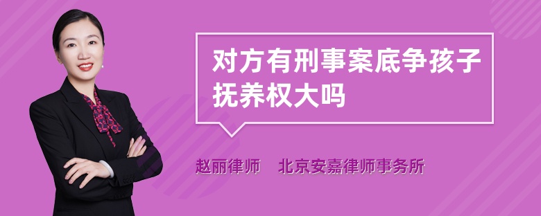 对方有刑事案底争孩子抚养权大吗