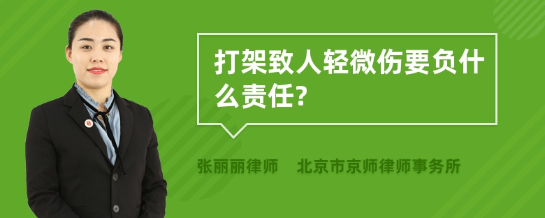 打架致人轻微伤要负什么责任?