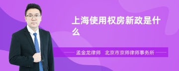 上海使用权房新政是什么