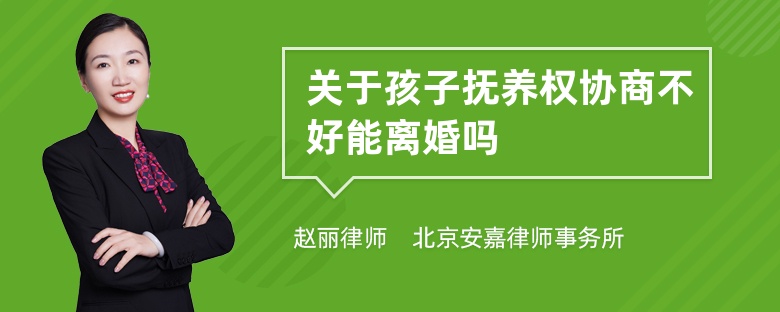 关于孩子抚养权协商不好能离婚吗