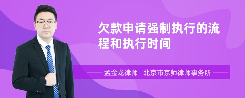 欠款申请强制执行的流程和执行时间