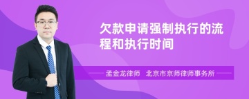 欠款申请强制执行的流程和执行时间