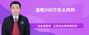 逃税300万怎么判刑