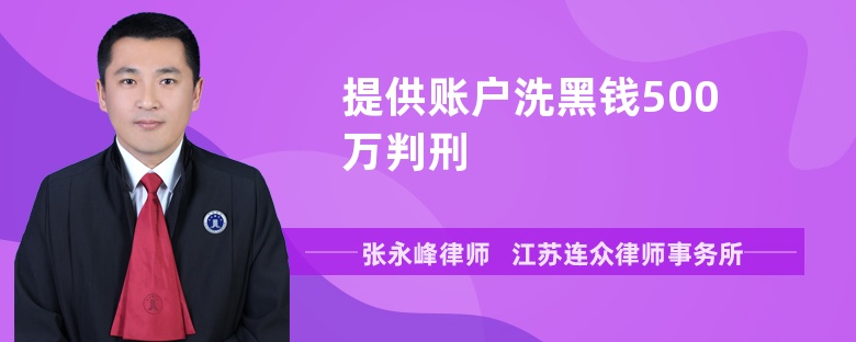 提供账户洗黑钱500万判刑