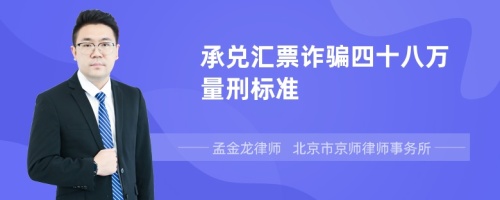 承兑汇票诈骗四十八万量刑标准