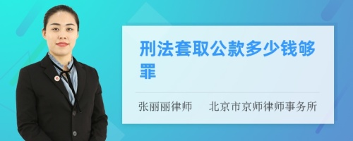 刑法套取公款多少钱够罪