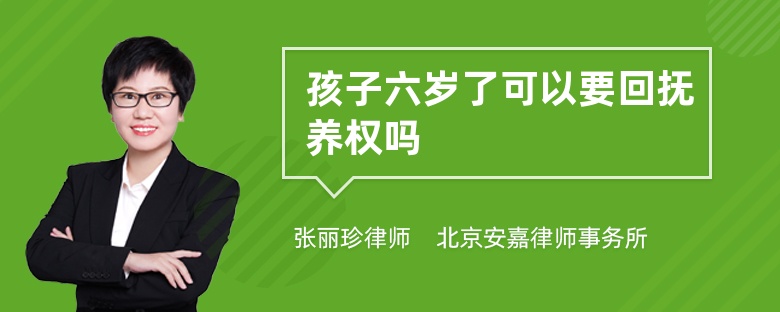 孩子六岁了可以要回抚养权吗