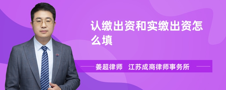 认缴出资和实缴出资怎么填