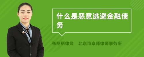 什么是恶意逃避金融债务