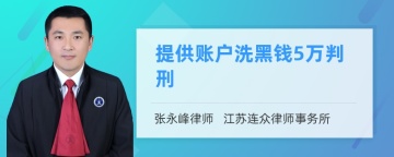 提供账户洗黑钱5万判刑