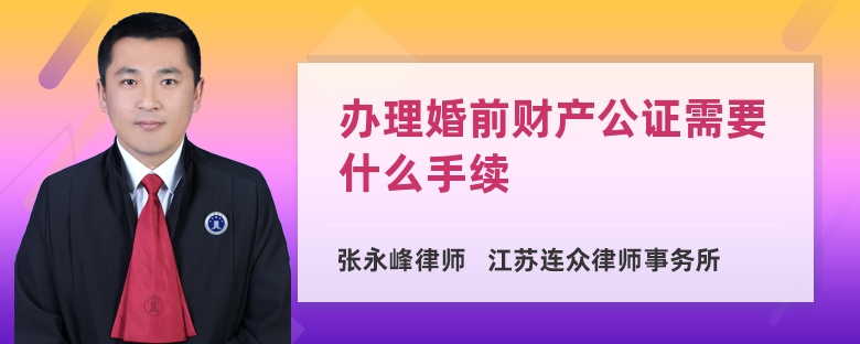 办理婚前财产公证需要什么手续