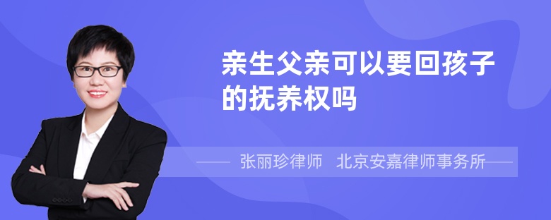 亲生父亲可以要回孩子的抚养权吗