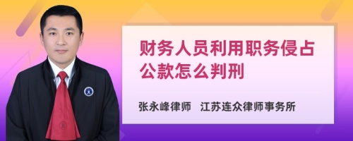 财务人员利用职务侵占公款怎么判刑