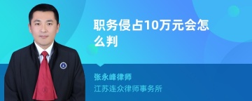 职务侵占10万元会怎么判