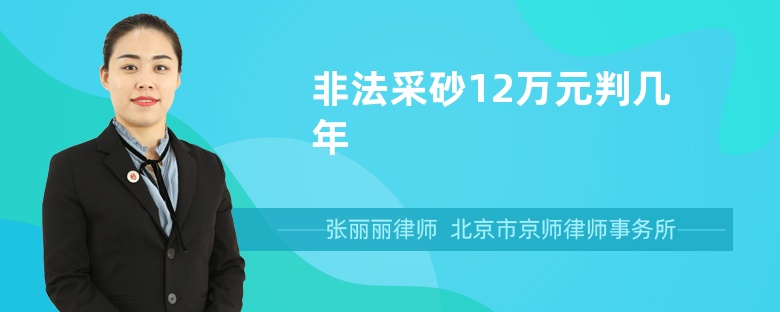 非法采砂12万元判几年