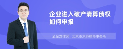 企业进入破产清算债权如何申报