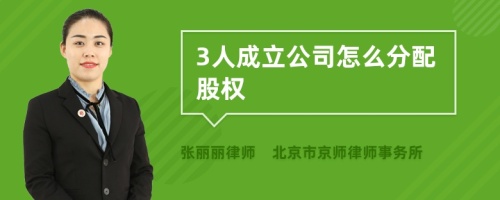 3人成立公司怎么分配股权