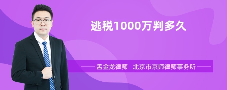 逃税1000万判多久