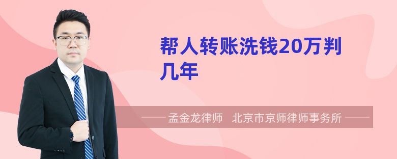 帮人转账洗钱20万判几年