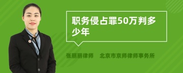 职务侵占罪50万判多少年