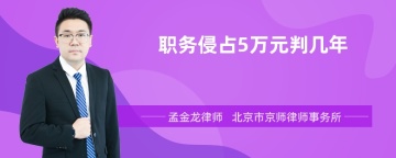 职务侵占5万元判几年