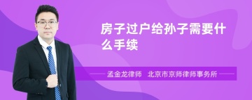 房子过户给孙子需要什么手续