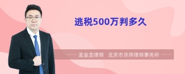 逃税500万判多久