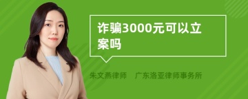 诈骗3000元可以立案吗