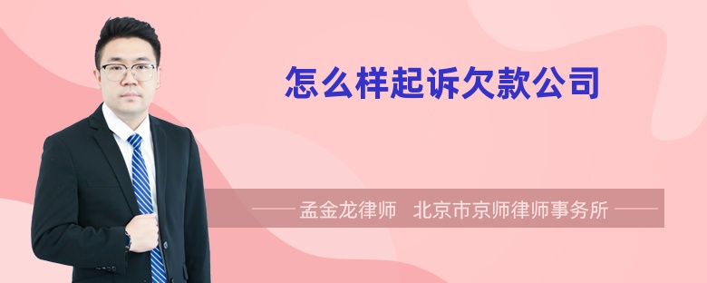 怎么样起诉欠款公司