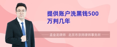 提供账户洗黑钱500万判几年