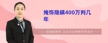 掩饰隐瞒400万判几年