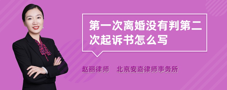 第一次离婚没有判第二次起诉书怎么写