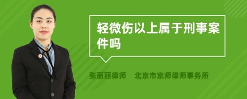 轻微伤以上属于刑事案件吗