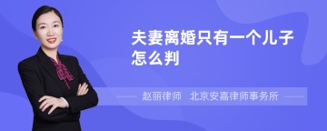 夫妻离婚只有一个儿子怎么判