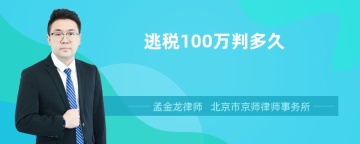 逃税100万判多久