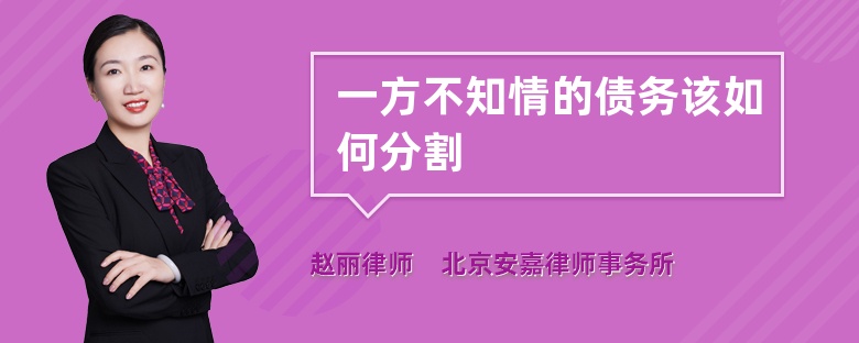 一方不知情的债务该如何分割