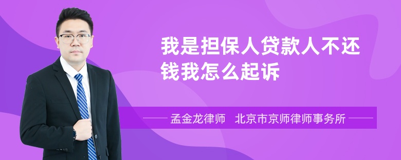 我是担保人贷款人不还钱我怎么起诉