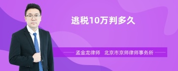 逃税10万判多久