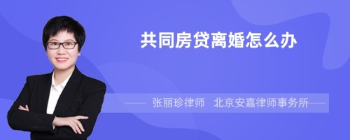 共同房贷离婚怎么办