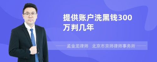 提供账户洗黑钱300万判几年