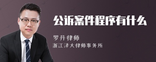 公诉案件程序有什么