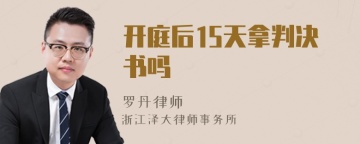 开庭后15天拿判决书吗