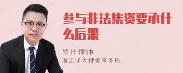 参与非法集资要承什么后果