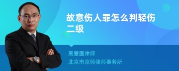 故意伤人罪怎么判轻伤二级