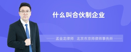 什么叫合伙制企业