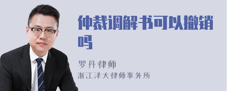 仲裁调解书可以撤销吗