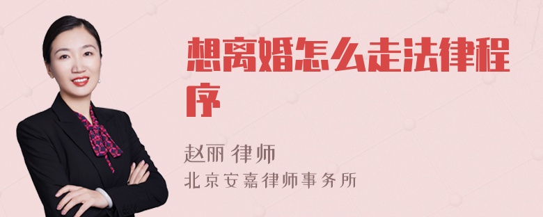 想离婚怎么走法律程序