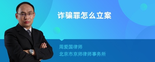 诈骗罪怎么立案