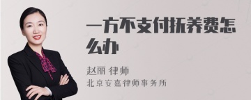 一方不支付抚养费怎么办